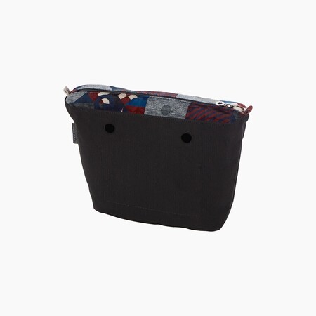 O bag mini innerbag zip-up | velvet print | bordeaux & riverside