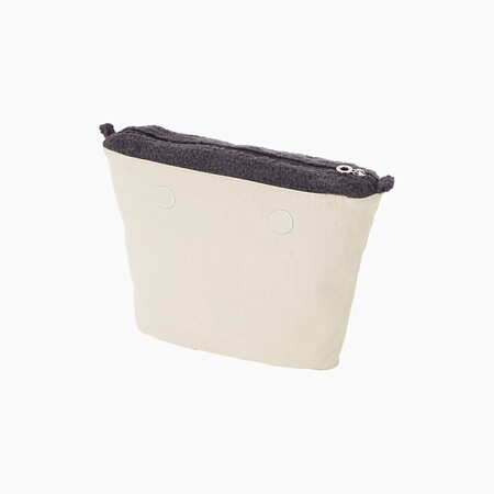 O bag mini innerbag zip-up | curly wool | dark grey