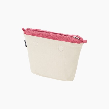 O bag mini innerbag zip-up | curly wool | fuchsia