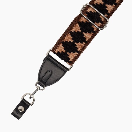 O bag shoulder strap 80/120 with clips | chenille | black & sand | SALE