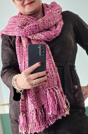 Erfurt | popcorn fun sjaal | purple velvet | Uitverkoop