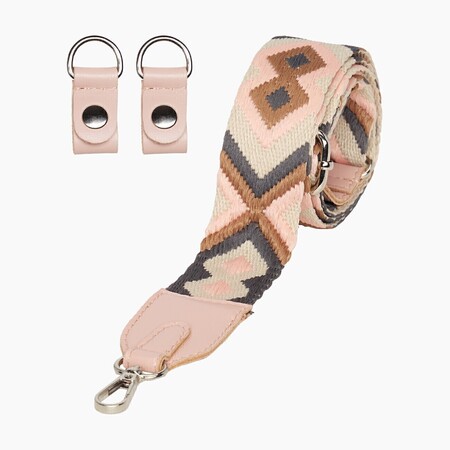 O bag shoulder strap 80/120 | greek rhombus design | smoke pink | SALE