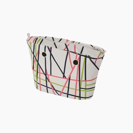 O bag mini innerbag zip-up | shanghai | pink & celery green | SALE