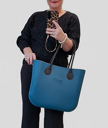 O bag classic blue lagoon & dark brown  | SALE
