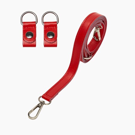 O bag shoulder strap extra slim 80/110 with clips | nappa | tomato