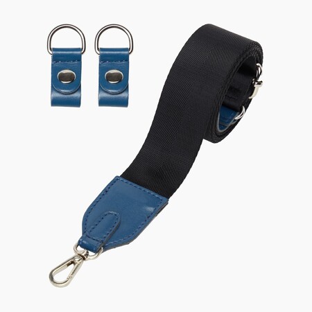 O bag shoulder strap 80/120 with clips | nylon + nappa | denim