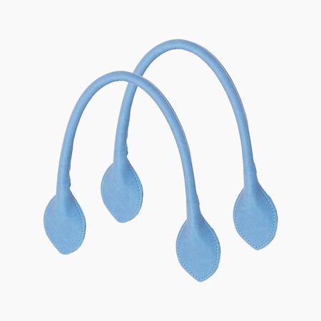 O bag short handles | sweetheart texture | light blue