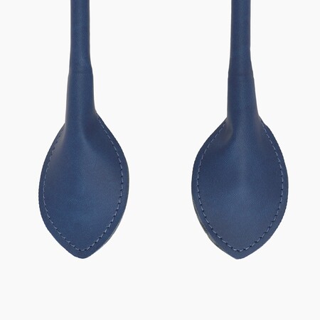 O bag short handles | sweetheart texture | navy blue