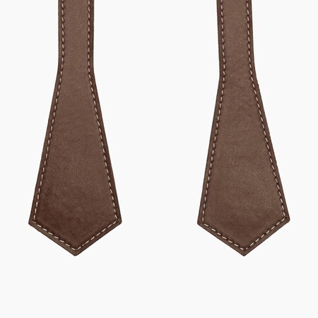 O bag short handles | pointy | dark brown