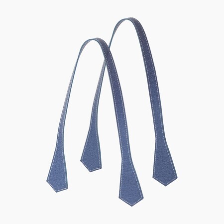 O bag long handles | pointy waxed | blue
