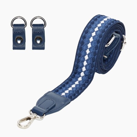 O bag shoulder strap 80/120 with clips | jacquard pluriball | navy blue
