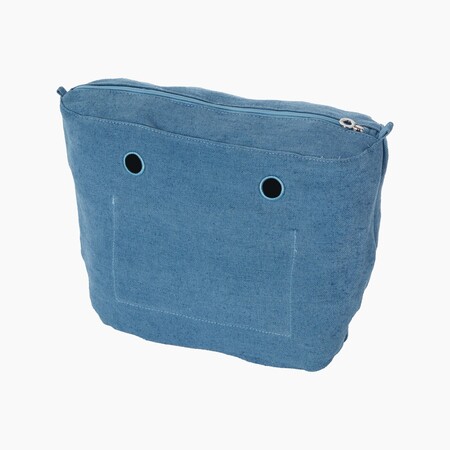 O bag classic innerbag zip-up | canvas drill | light blue