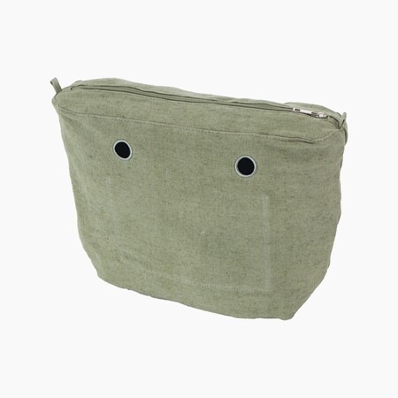 O bag classic innerbag zip-up | canvas drill | matcha