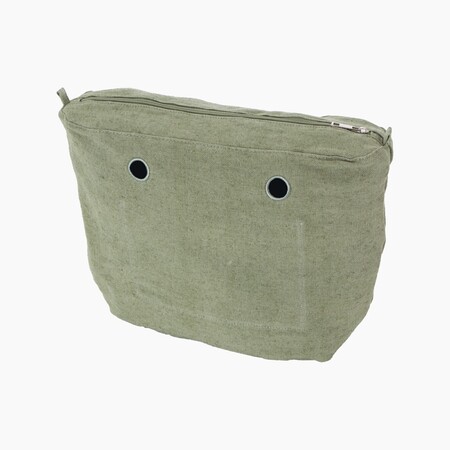 O bag classic innerbag zip-up | canvas drill | matcha