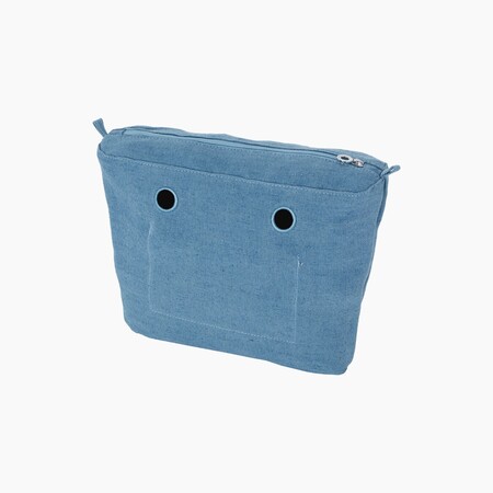 O bag mini innerbag zip-up | canvas drill | light blue