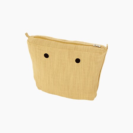 O bag mini innerbag zip-up | canvas herringbone | sun