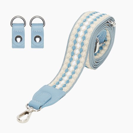 O bag shoulder strap 80/120 with clips | jacquard pluriball | light blue