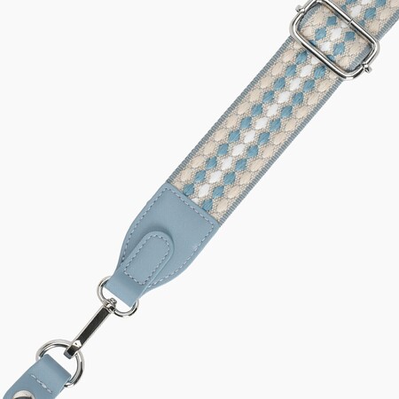 O bag shoulder strap 80/120 with clips | jacquard pluriball | light blue