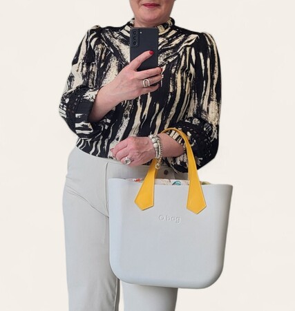 O bag mini white, gems & yellow | SALE