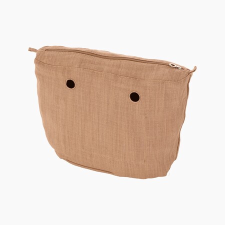 O bag classic innerbag zip-up | canvas herringbone | biscuit | pre-order