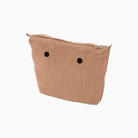 O bag mini innerbag zip-up | canvas herringbone | biscuit | pre-order
