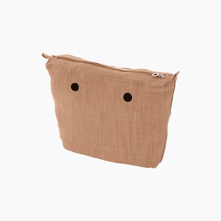 O bag mini innerbag zip-up | canvas herringbone