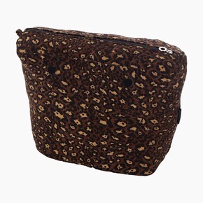 O bag classic insert zip-up | jacquard leopard | black