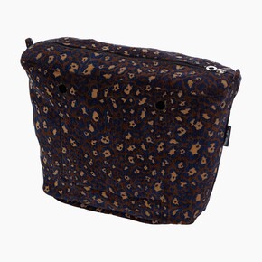 O bag classic innerbag zip-up | jacquard leopard | navy blue
