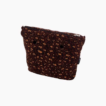 O bag mini insert zip-up | jacquard leopard | black | SALE