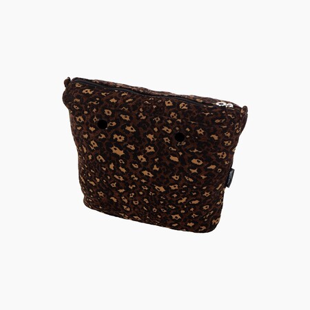 O bag mini innerbag zip-up | jacquard leopard | black