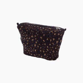 O bag mini innerbag zip-up | jacquard leopard | navy blue