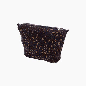 O bag mini insert zip-up | jacquard leopard | navy blue | SALE