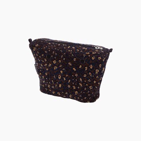 O bag mini insert zip-up | jacquard leopard | navy blue | SALE
