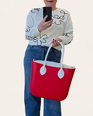 O bag classic tomato & white | SALE