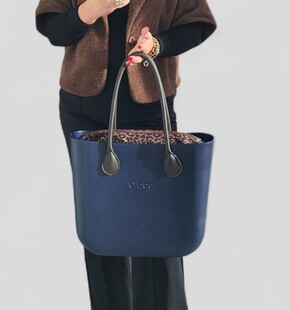 O bag classic navy blue & leopard | Black Friday Deal