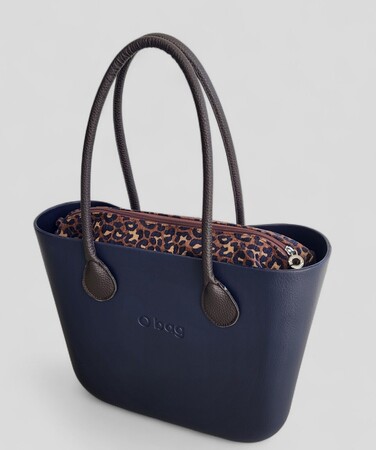 O bag classic navy blue & leopard | Black Friday Deal