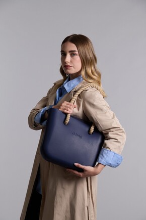 O bag mini navy blue & rope| Black Friday Deal