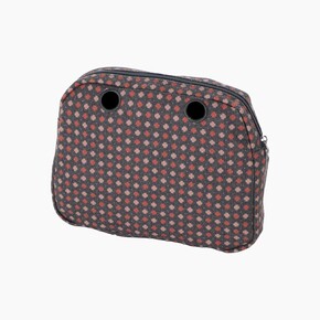 O bag reverse insert zip-up | tweed geomatric | old pink | SALE