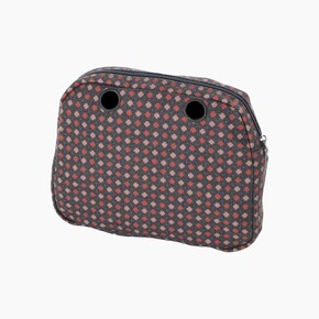 O bag reverse insert zip-up | tweed geomatric | old pink