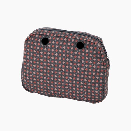 O bag reverse insert zip-up | tweed geomatric | old pink | SALE