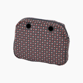 O bag reverse insert zip-up | tweed geomatric | old pink | SALE