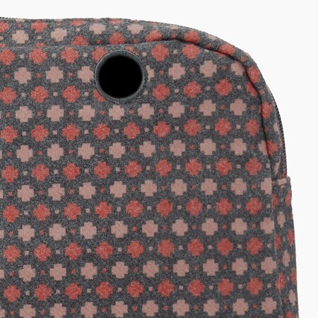 O bag reverse insert zip-up | tweed geomatric | old pink