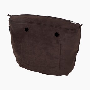 O bag classic insert zip-up | suede fabric | dark brown | SALE