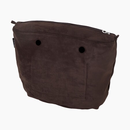 O bag classic insert zip-up | suede fabric | dark brown | SALE