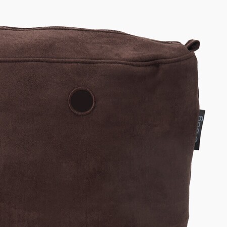 O bag classic insert zip-up | suede fabric | dark brown