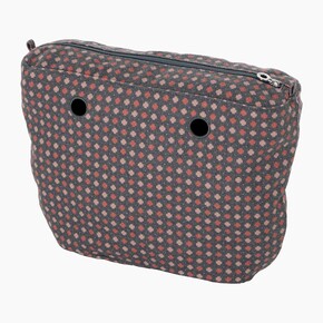 O bag classic insert zip-up | tweed geomatric | old pink
