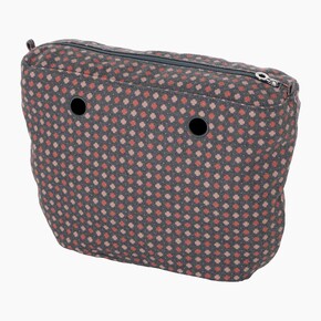 O bag classic insert zip-up | tweed geomatric | old pink