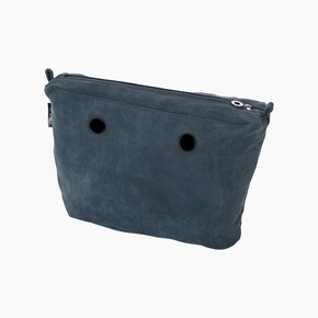 O bag mini insert zip-up | suede fabric | denim