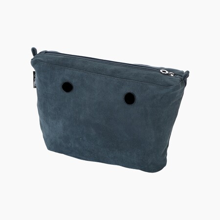 O bag mini insert zip-up | suede fabric | denim