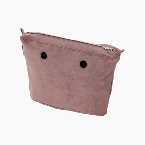 O bag mini insert zip-up | suede fabric | old pink | SALE